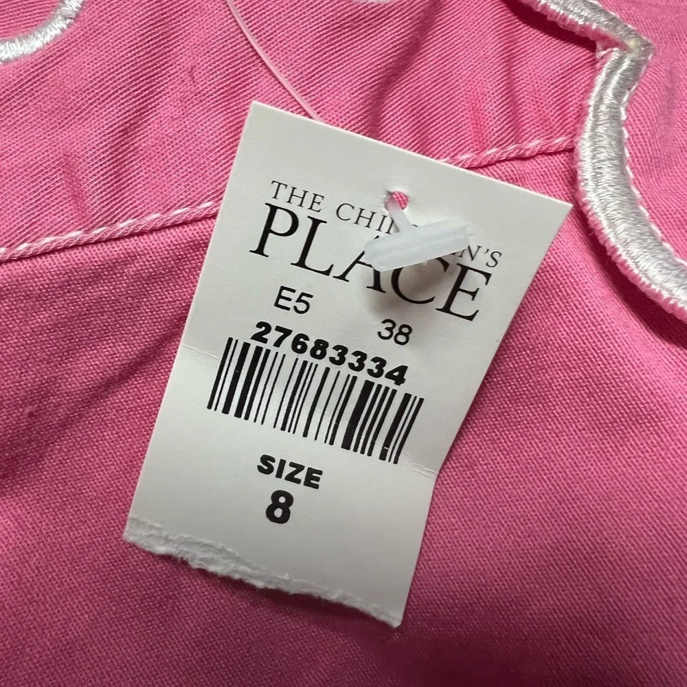 The Children’s Place Stretch Pink Scalloped Dress Size 8 - Picture 8 of 9